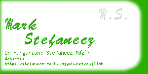 mark stefanecz business card